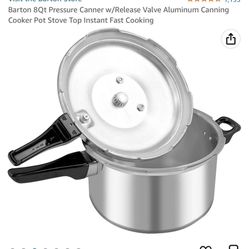 New 8Qt Pressure Cooker w/Release Valve Aluminum Canning Food Soup Cooker Pot Stove Top Instant Fast Cooking