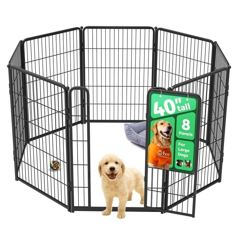 Unleashed Indoor Dog Playpen - Stress-Free and Safe Play, Heavy Duty 24 Inch 8 Panels Dog Pen for Puppy and Small Dogs, Black│Patented