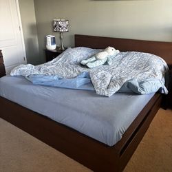 IKEA King Bed Frame With Storage Drawers 