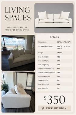 Living Spaces Utopia Sofa — Pick Up Only