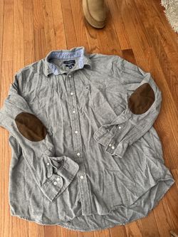 Men’s crown & Ivy elbow patch button up dress shirt. Size xl