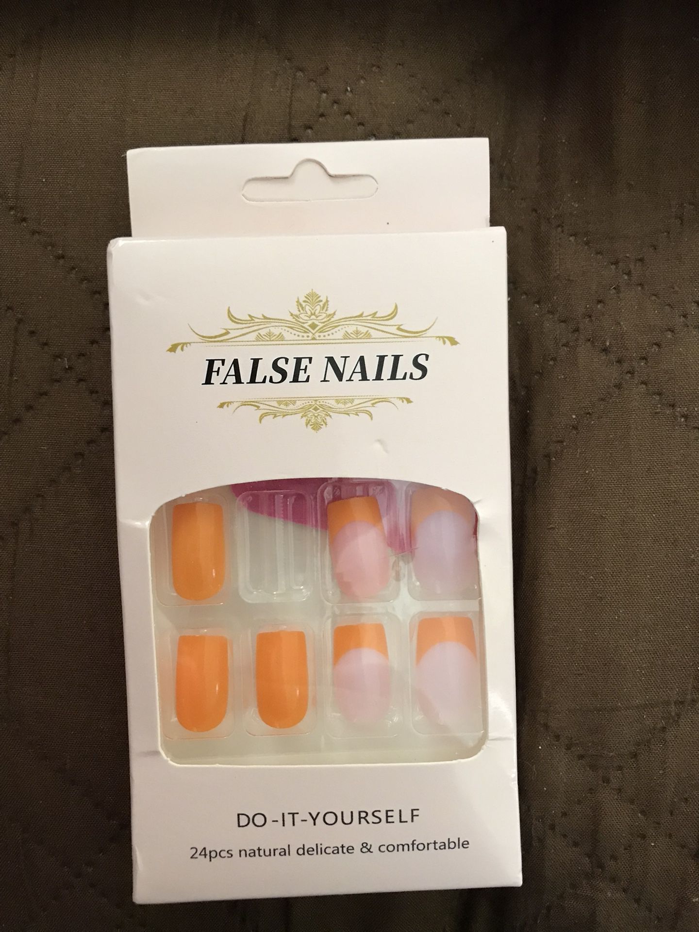 False Nails Orange 24 Count 