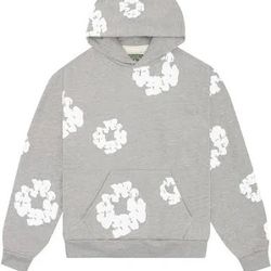 Grey Denim Tears With White Flowers