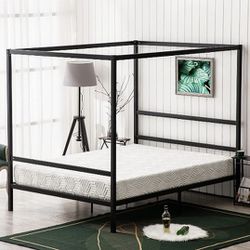 Queen Canopy Bed With Victorian Canopy 