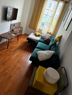 Green L-Shaped Couch
