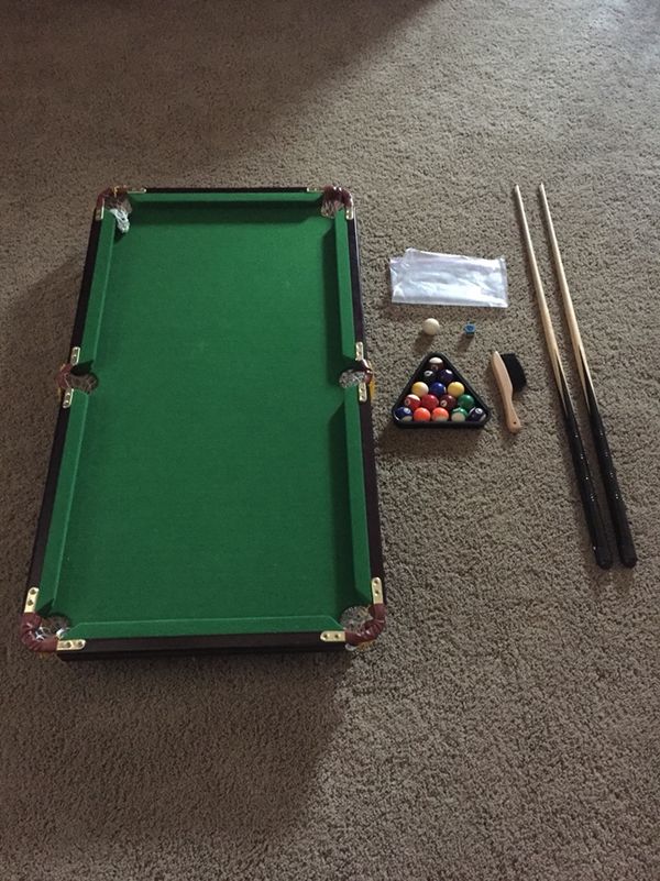 Mini Pool Table Collapsible Legs And In Great Condition Comes With Mini Pool Table Collapsible Legs And In Great Condition Comes With All The Sticks
