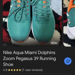 Miami Dolphing Nike Aqua Pegasus Running Shoe 