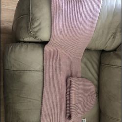 Pink Brand Hat And Scarf
