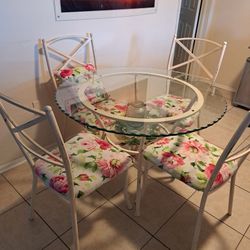 Glass Table With 4 Chairs