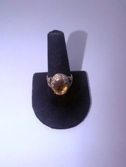 14K Citrine and diamond ring size 9