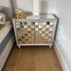 Studio 55D Briana 35" Wide 2-Door Silver Mirrored Accent Cabinet (2)