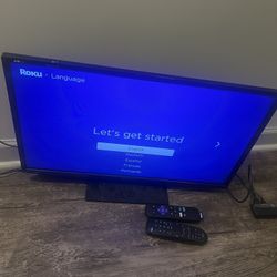 Orion 24 Inch HDTV With Remotes And A Roku Streaming Stick