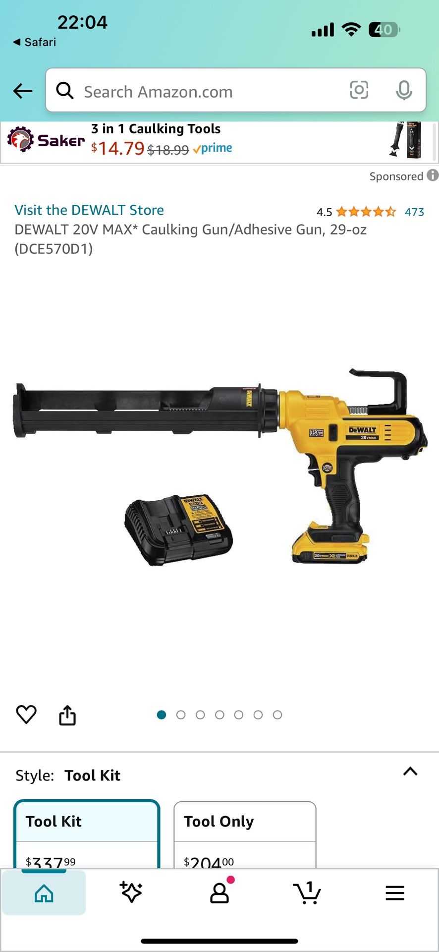 Dewalt 20V Max Caulking Gun