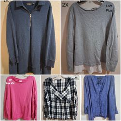 2X WOMENS CLOTHES LONG-SLEEVE TOPS / SHIRTS (ROPA CAMISAS PARA MUJER TALLA 2X)