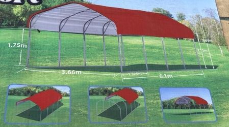 New 12x20ft steel car port