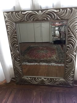 Dusty silver mirror
