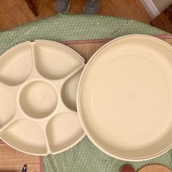 Tupperware Divided Serving Platter Tray & Lid