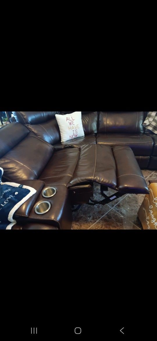 Leather sectional