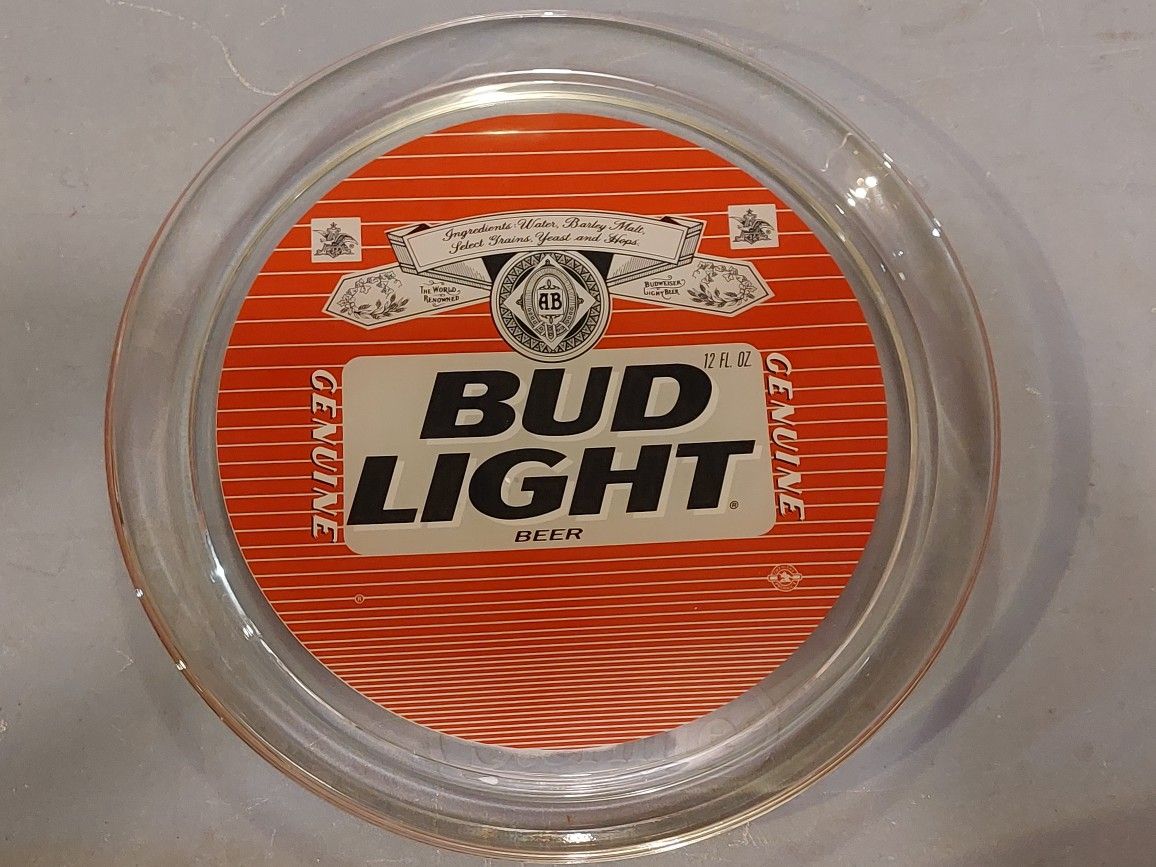 Vintage 13 Inch Bud Light Glass Serving Tray