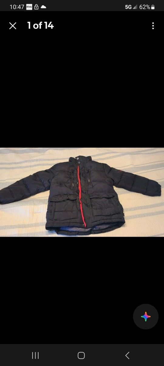 Hawke & Co Youth Jacket Coat Size 10/12-Black Fleece -Rn 94615 / NO HOOD
