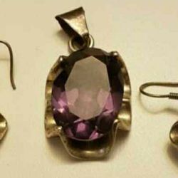 STERLING Silver Jewelry Set - Charm Pendant and 2 Earrings