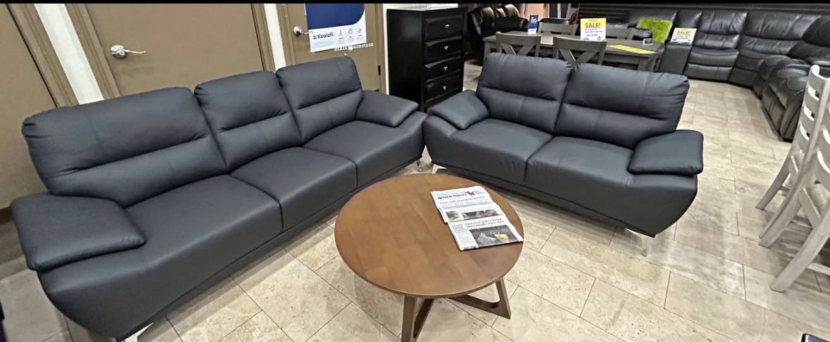 Black Friday sale now. Valencia black sofa and loveseat set only $799. Easy finance option. Same day delivery.