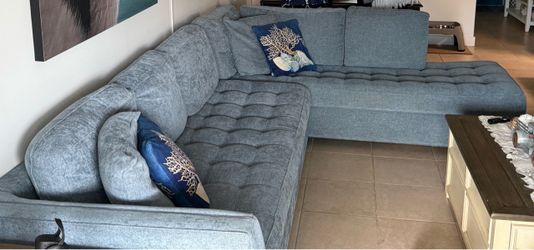 Beautiful Blue Sectional with Chase