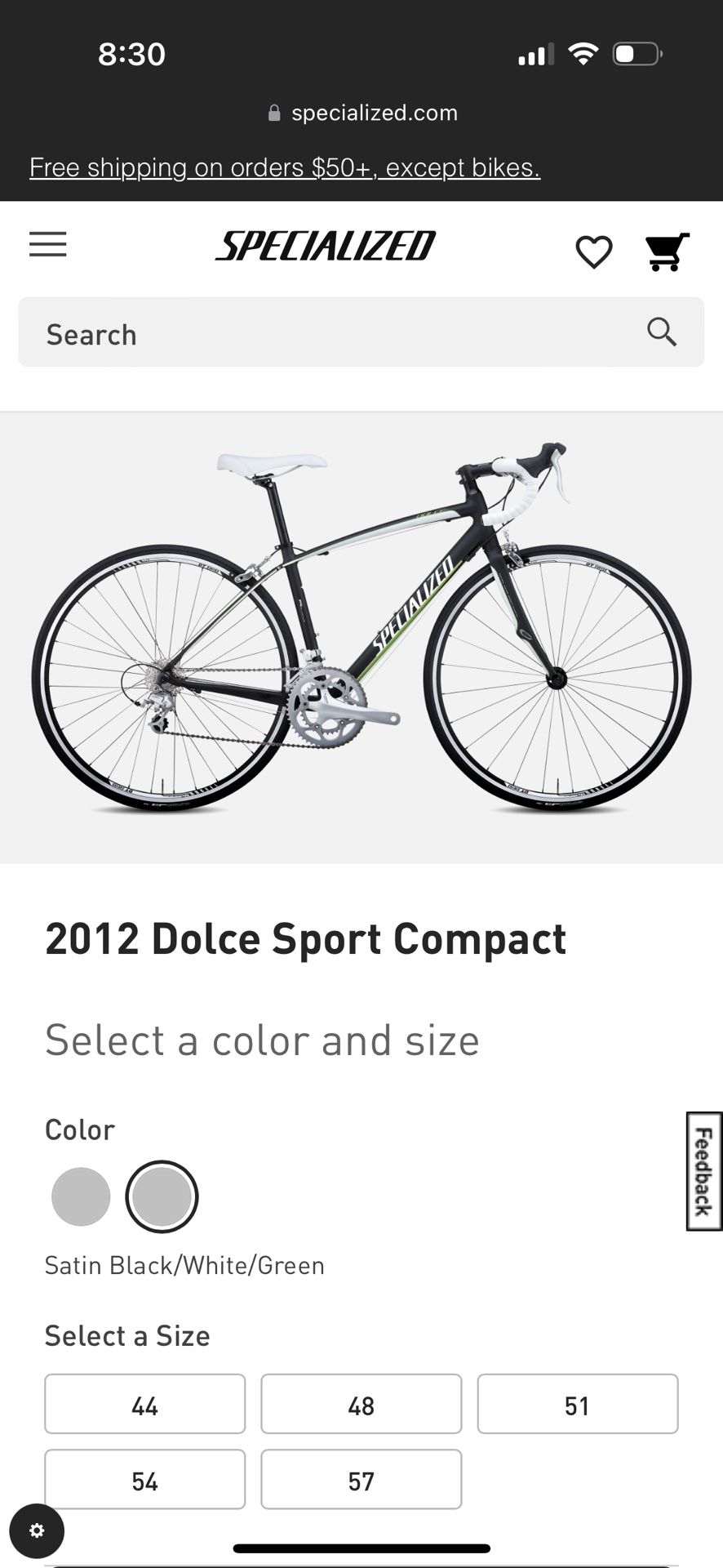 2012 Specialized Dolce Sport Compact road bike