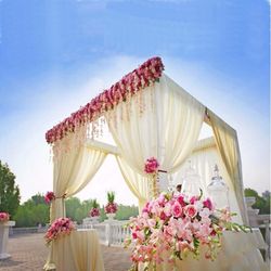 4-Post DIY Photography Backdrop Stand, Wedding Arch Canopy Tent 10ft