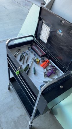 Blue point snap on rolling tool cart with tools