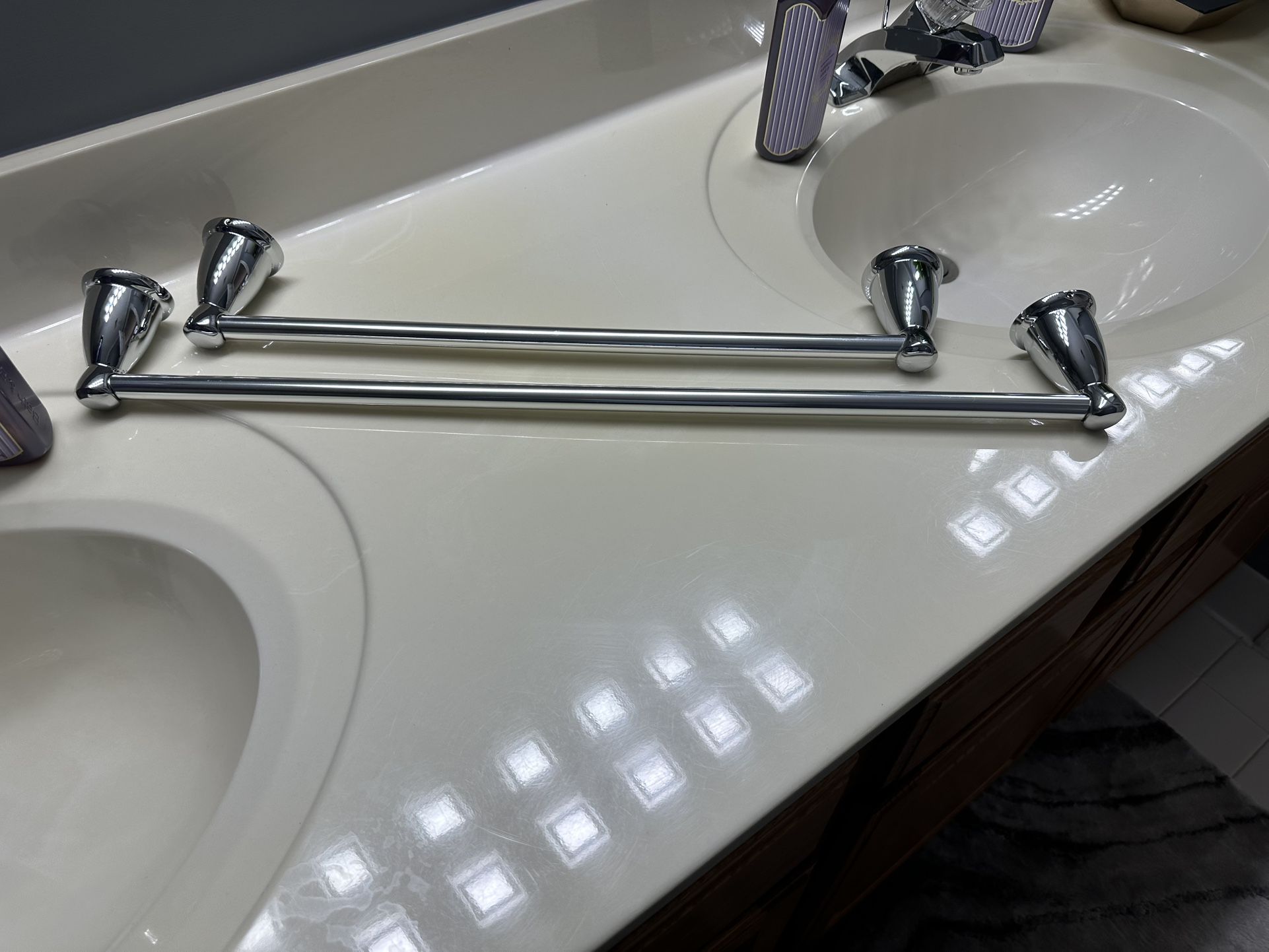 2 Chrome Towel Bars. 24” and an 18 Inch . Both for $40 OBO