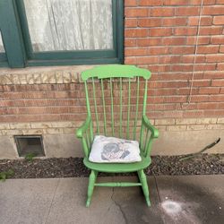 Green rocking chair