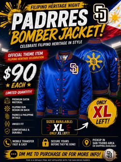 🔵🇵🇭 Padres Filipino Heritage Night Bomber Jacket 🇵🇭🔵