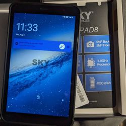 Sky Pad 8 Tablet Android 12 FREE Cellular WIFI - 1 Year!
