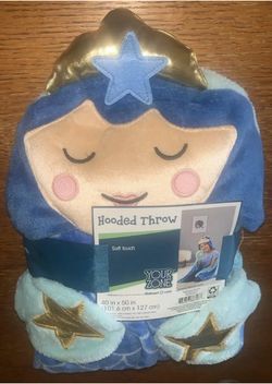 NWT Your Zone Girl Soft Touch "Mermaid" Hooded Throw Blanket 40" X 50" BRAND NEW