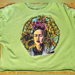Womens FK Frida Green Crop Top, Junior Size XS
