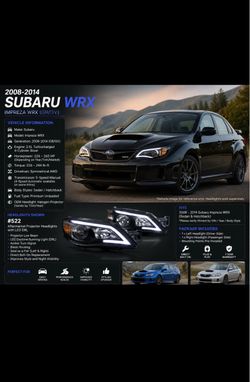 2008 - 2014 Subaru Impreza WRX / Outback LED DRL Strip Projector Headlights