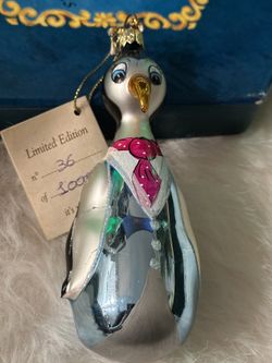Vintage Glass Penguin Ornament: Handblown Italian Christmas Decor Limited editi
