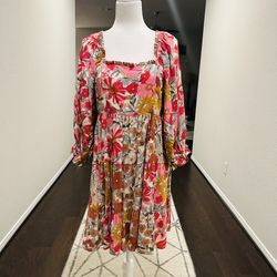 JODIFL Pink Floral Dress M