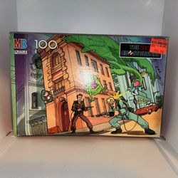 Vintage 80s Real Ghostbusters MB 100 piece puzzle New sealed.... non mint box 