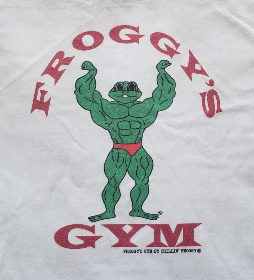 Froggy's Gym By Chillin' Froggy Old School Bodybuilding Vintage Logo T-shirt Brand New