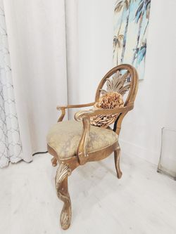 Large Deaigner Wooden Accent Chair with Fabric Cushion