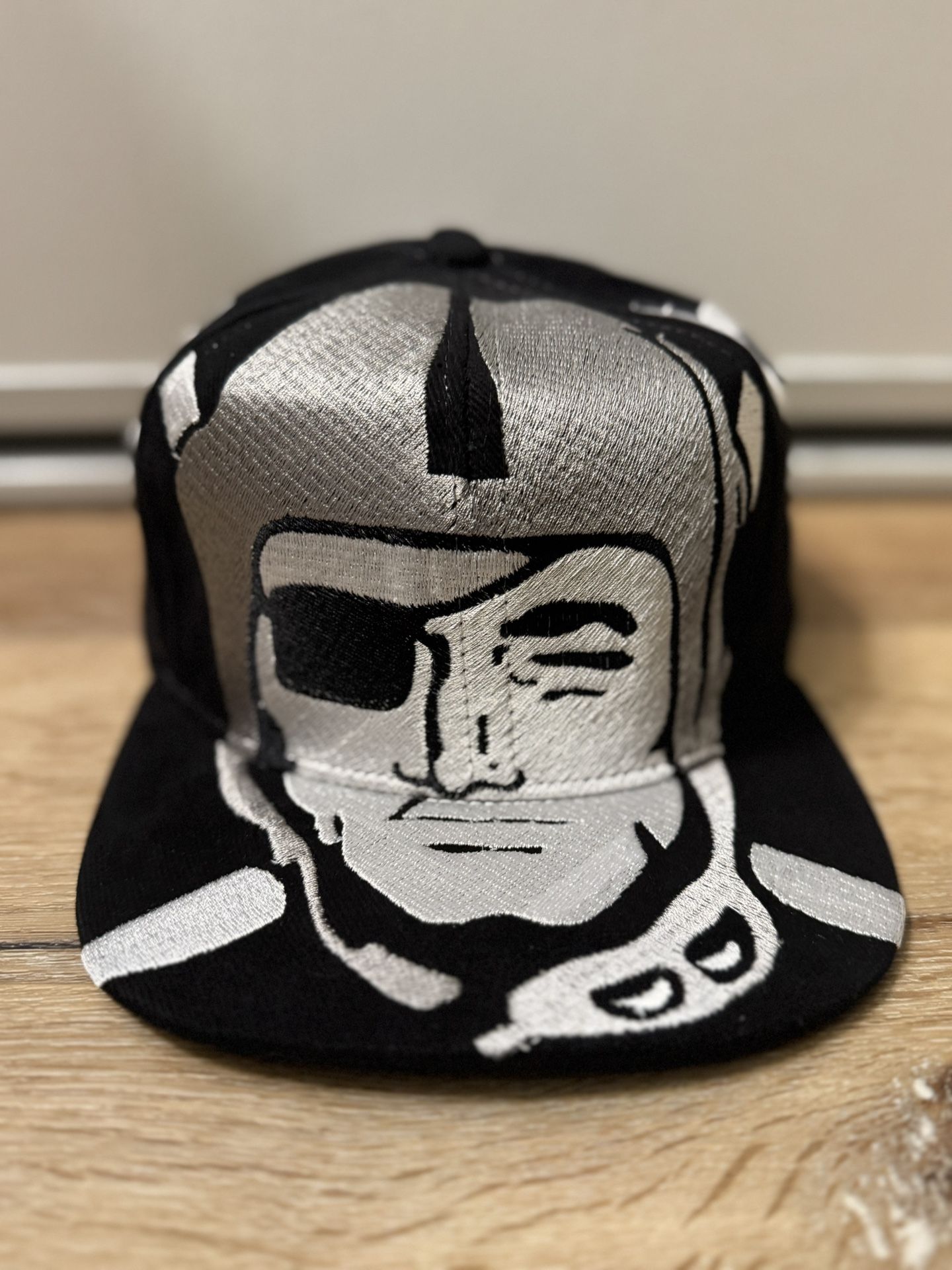 Rare Oakland Raiders Big Logo Custom Snapback Hat Cap Black Dome