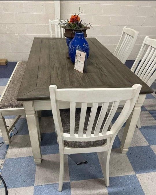 AP- Bolanburg Dining Table with 4 Chairs and Bench/ Fast Delivery - Financing