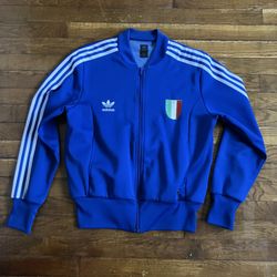 Vintage Adidas Superstar Track Jacket Italia Blue FIFA Youth L Large