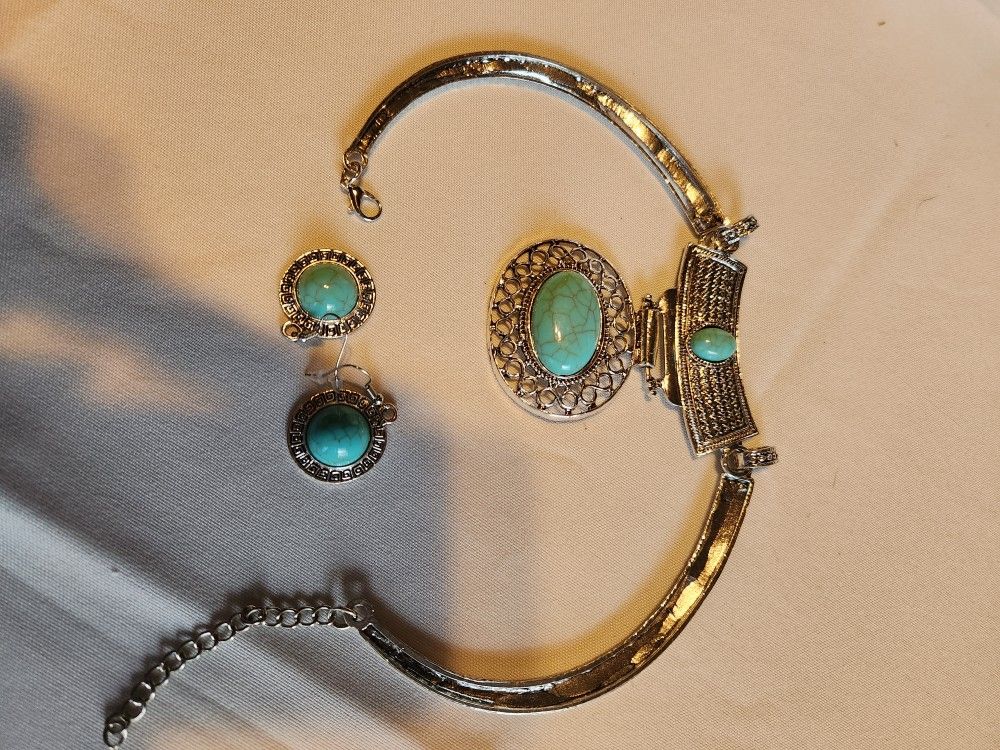 Necklace, Choker, Earrings