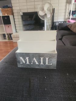 Rustic Wooden Mail Organizer Box