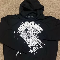 Black And White Sp5der Hoodie (size M)
