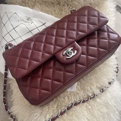 Chanel Quilted Burgundy Leather Bag