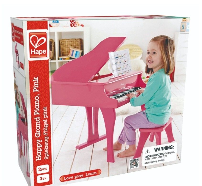 Hape Happy Mini Grand Piano Pink- Kids (Need It Gone)